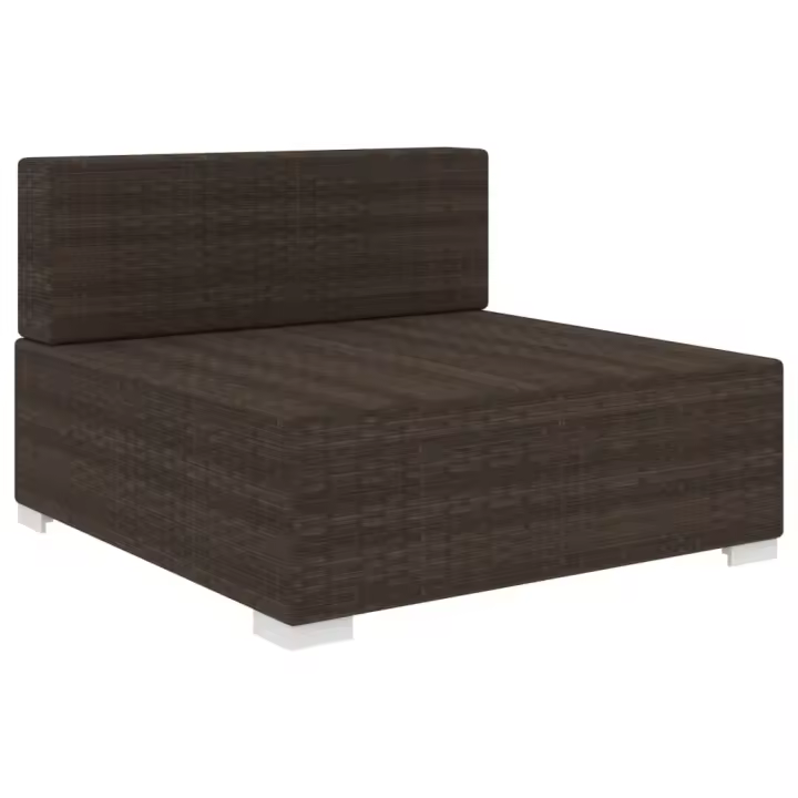 vidaXL Asiento seccional central y cojines 1 ud ratán sintético marrón - 1