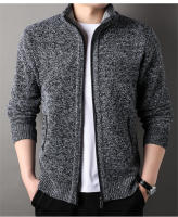 Chaqueta De Punto Para Hombre Con Cuello Erguido Estilo Coreano Slim Fit Color Sólido Abrigo De Otoño E Invierno Con Cierre De Cremallera - details 12