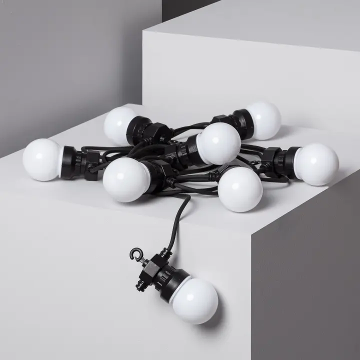 Ledkia Guirnalda de Bombillas LED Solar Exterior Kuiper 7m Blanco - 1