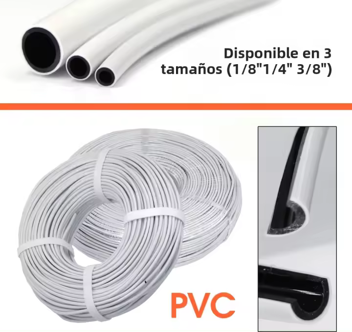 Panda Tubo De Riego PVC 2 Capas 10-30m 1/8'' 1/4'' Para Jardín Negro Interior Blanca Exterior Anti-Abrasión Anti-Corrosión Ajuste Para Drip Irrigación - 1