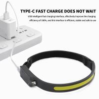Linterna Frontal LED Recargable Por USB Con Sensor Y Batería Integrada Para Camping Y Pesca Brillo Intenso De 230° Ángulo De Rayo De Luz De 180° Impermeable - details 5