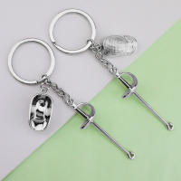 Llavero De Deporte Creativo Retrato De Espadachín Para Hombres Y Mujeres Colgante De Arte De Fencing Para Decoración De Mochilas Regalo Para Amantes Del Deporte - details 3