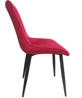 Silla De Terciopelo Rojo de Comedor y Cocina , Base Metal Acabado Negro - Estilo industrial - DECOLUNAHOME - details 1
