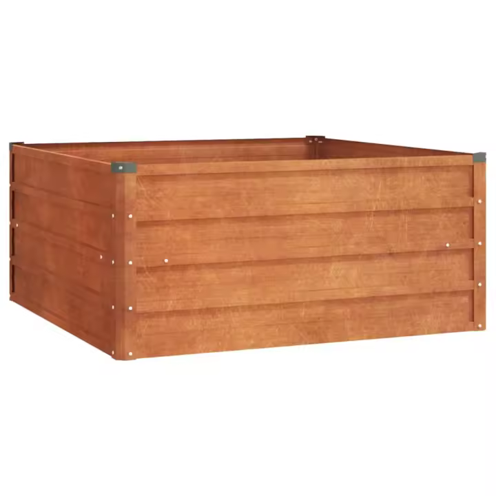 vidaXL Arriate oxidado de acero corten Dimensiones 100 x 100 x 77 cm,  100 x 100 x 45 cm,  240 x 40 x 45 cm y mas - 1