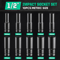 Juego De Destornilladores De Impacto 6 Puntos 10 Piezas Tamaños Métricos 8-24mm/10-24mm Acero Carbono Con Caja De Almacenamiento Dura 1/2 Pulgada - details 1