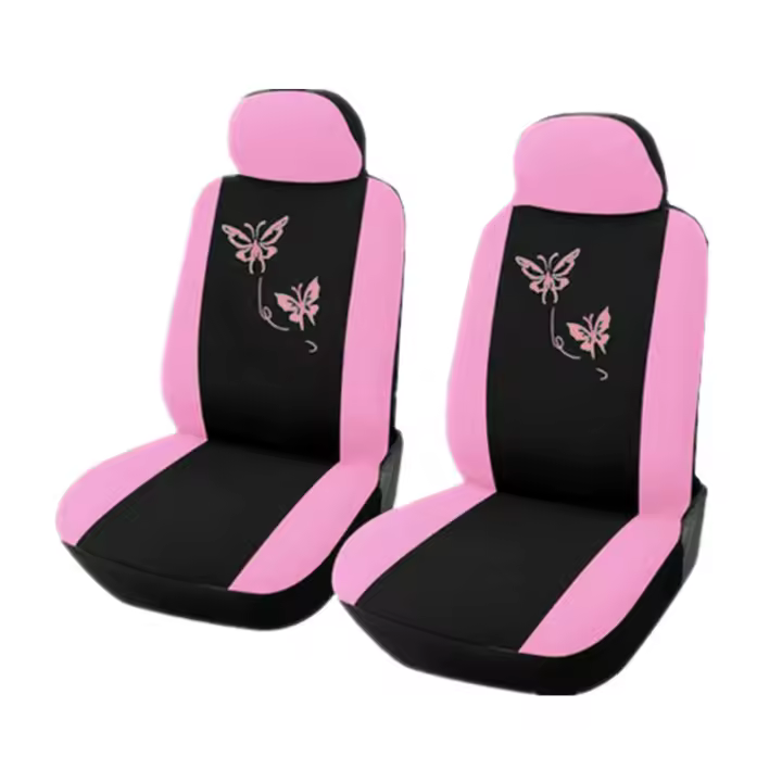 Funda universal para asiento de coche con borde de Mariposas en color Morado y Rosa, adecuada para Mujeres, etc. - 1