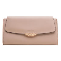 Cartera Larga Preppy Estilo Japón Y Corea Pequeña Fresca PU Con Hebilla De Hoja Color Sólido Cierre De Cremallera Doblete Para Documentos Y Tarjetas - details 1