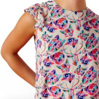 Minueto Nikita Top - Camiseta de Cuello Redondo y Manga Sisa con Volantes en Mangas - details 2
