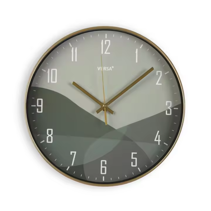 Versa Huntington Reloj de Pared Decorativo, para Salón o Cocina, Medidas (Al x L x An) 30 x 4,3 x 30 cm, 1 pila 1.5 V AA necesaria (no incluida), Color Verde - 1