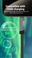 Cable De Carga Rápida RGB 120W 6A USB Tipo C Con Luz Ambiental RGB Cable De Carga Y Sincronización De Datos Material PVC Braided - details 6
