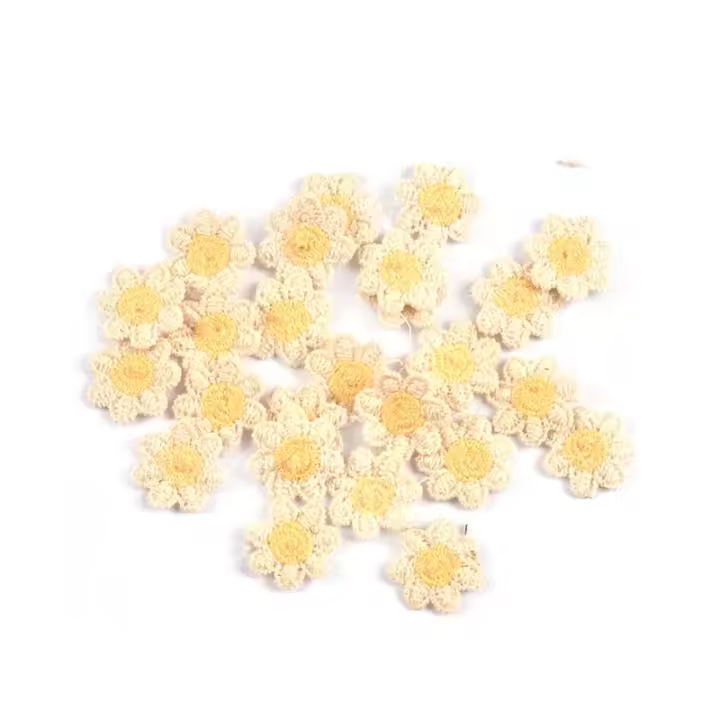 50Pcs Parches De Flores Mini 2cm 5 Colores Para Bordado Y Costura Accesorios De Ropa Y Decoración Del Hogar Hechos a Mano - 1