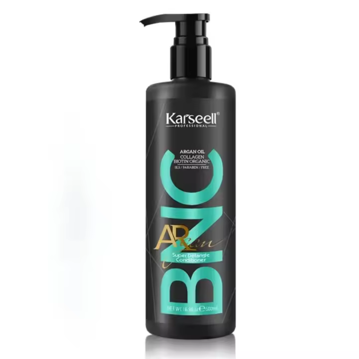 KARSEELL -  Acondicionador Aceite de Argán Vitamina E Ácidos Grasos Libre de Sulfatos Siliconas y Parabenos Hidrata el Cabello Brillo Suavidad Protege el Cabello con Color Cabello Seco y Dañado Antiencrespamiento - 500 ml. - 1