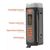 Radio De Emergencia Con Bluetooth AM/FM/SW Bocina Carga USB C Solar Manivela Portátil Para Supervivencia Al Aire Libre Color Gris - details 9