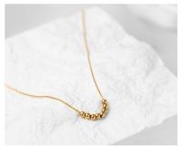 Collar Minimalista De Acero Inoxidable Dorado Para Mujer Cadenas Delgadas Con Cuentas De Metal Joyería De Collar Clásica - details 5