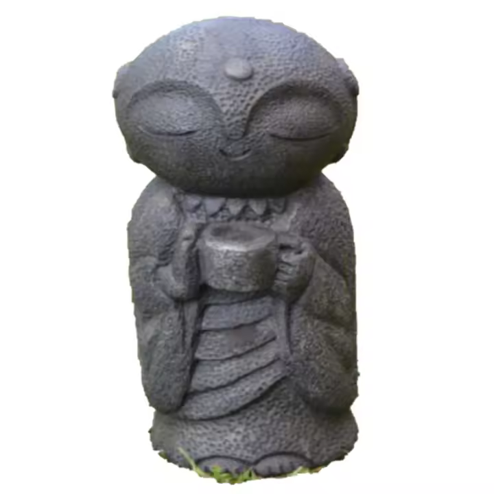FIGURA JAPONESA JIZO TAZA 12x30cm  Piedra Artificial  Resistente a la intemperie   AnaParra - 1