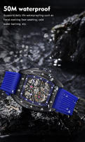 Reloj Mécanico LIGE Para Hombre Reloj De Pulsera De Lujo Negocios Cuadrado Correa De Silicona Resistente Al Agua 50M Moda Reloj Masculino Automático - details 4
