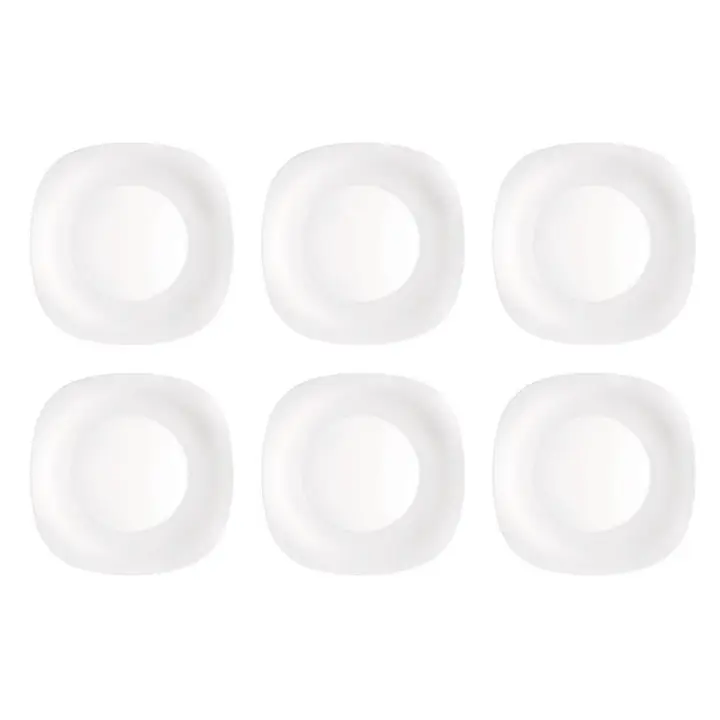 BORMIOLI ROCCO PARMA 6 Plato Llano Opal 27CM Blanco Brillo Fabricado en España Reciclable - 1