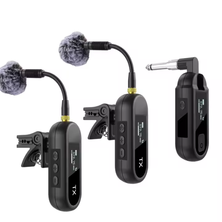 Sistema De Micrófono Para Saxofón Sin Cables Con Clip Instrumento De Transmisión De 100 Pies Recargable M-03 De NILUNWEI - 1
