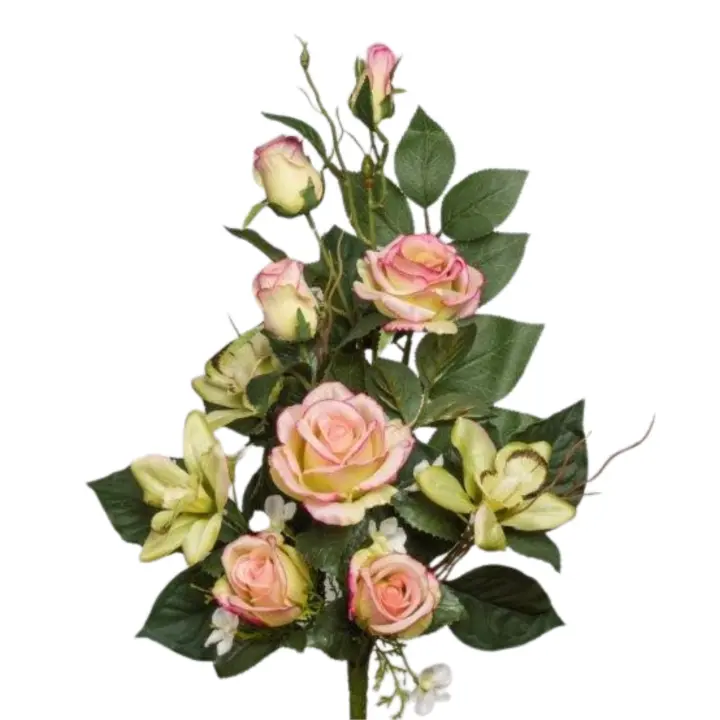 Ramo de Flores Tipo Palma Rosas y Cymbidium Orquídea FC0140171 - Santos, Cementerio Decoración - 1