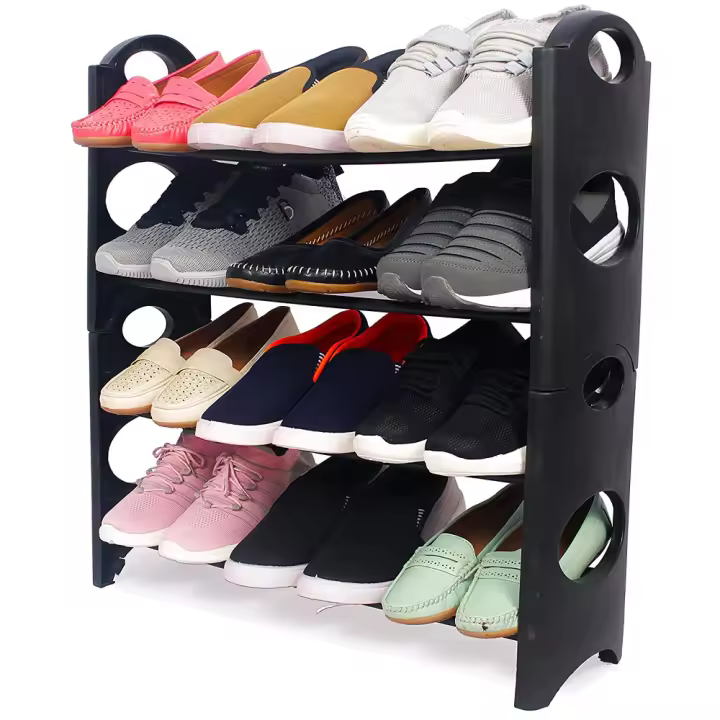 Zapatero VERK  estanteria : 65 cm Ancho: 65 cm Fondo: 20 cm facil montaje hecho de plastico y barillas de metal ligero y portatil - 1