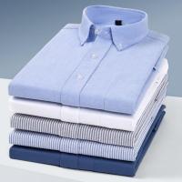 Camisa De Punto Oxford De Algodón 100% Para Hombres Cuello En V Manga Larga Cómoda Y Suave Ajuste Regular Ropa Casual Diaria - details 2