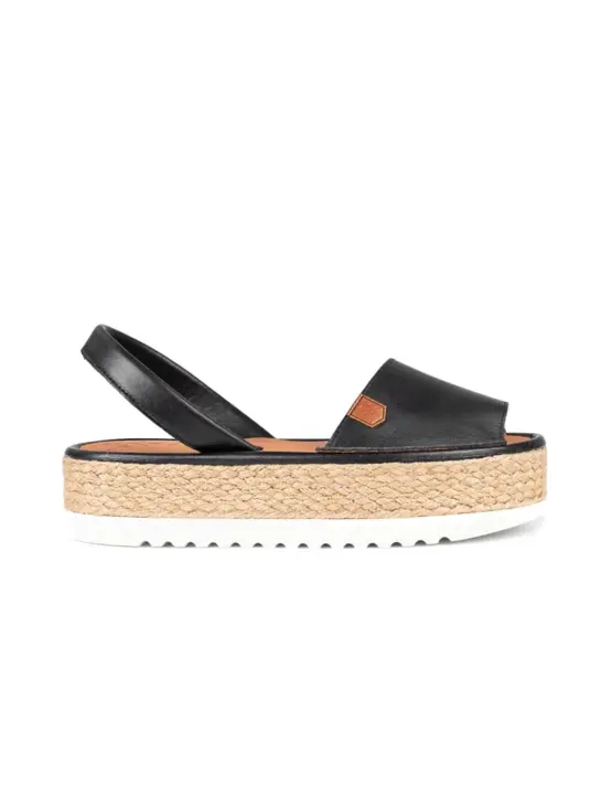Sandalias Popa Saona Piel Mujer Negro - 1