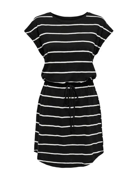 Vestido Only Summer mini negro rayas blancas para mujer - 1