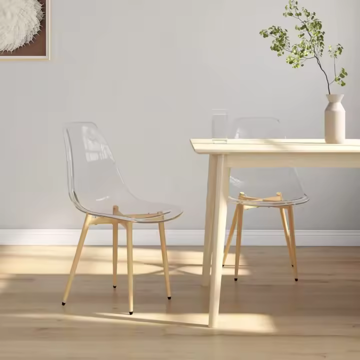 vidaXL Sillas de comedor unidades transparente PET en 2 uds o 4 uds | cómodas modernas ergonómicas para comedor cocina salón hogar - 1