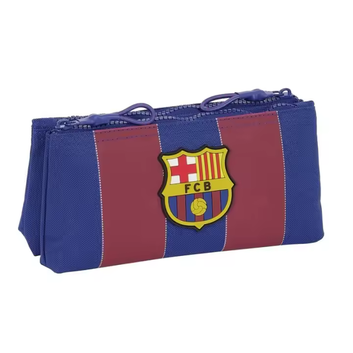 Portatodo Fútbol Club Barcelona con cremallera 2 compartimentos 22x8x10cm producto oficial SAF37181 - 1
