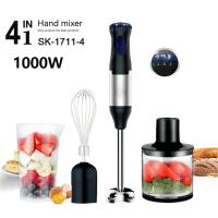 Picadora Eléctrica Maple inoxidable Incluye Medium Vase, Picador y Emulsionador | Pica hielo, Pies freezados, Frutos Secos Batidora de mano 1000W, 5 Velocidad regular + Turbo, 4-en-1 - details 1