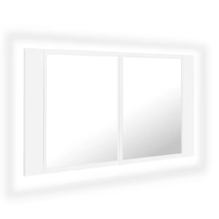 Espejo de baño con Luz LED acrílico Blanco 80x12x45 cm - 1