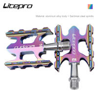 Pedal De Bicicleta Litepro Ultra Ligero De Aluminio Para MTB BMX Rueda De Carreras Universal Antideslizante Ajuste Brompton Faltrad - details 7