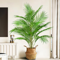 Planta Artificial De Palma Tropical Grande 50-88cm Hojas Verdes De Plástico Para Decoración De Jardín Oficina Y Hogar - details 1