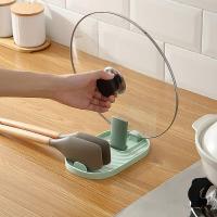 2 Pieces Pan Lid and Spoon Holder, Kitchen Utensil Shelf, Pot lid Shelf, Spoon Tray Shelf, Pot lid Holder and Cutlery Tray (Blue and Green) - details 2