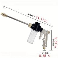 Pistola De Agua Para Jardín Con Manguera Sprayer Máquina De Lavar Coche Roja Y Negra Metálica De Latón Varía El Flujo De Control - details 1