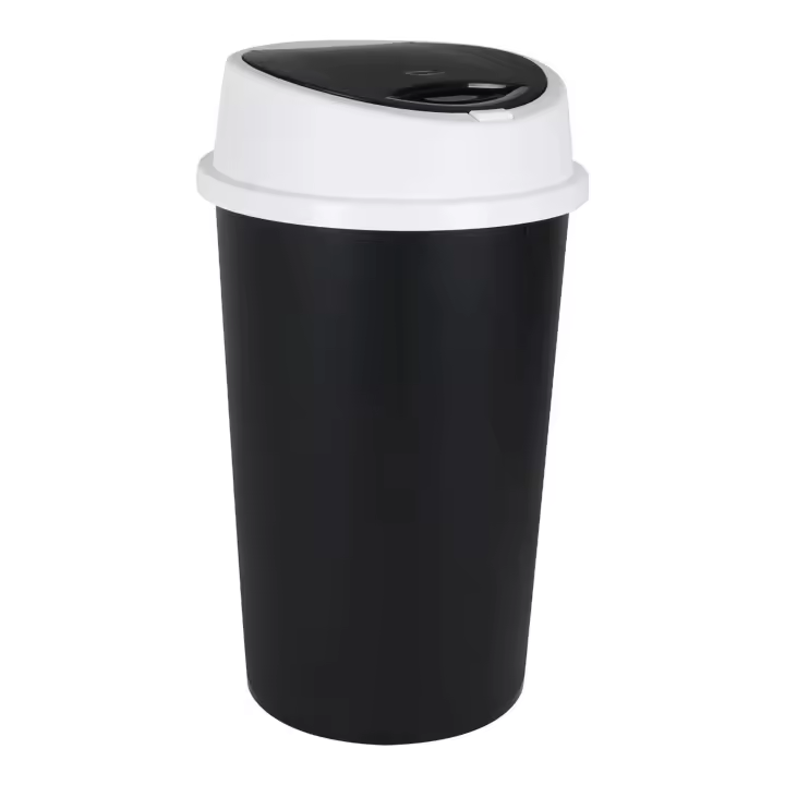 Tontarelli - Cubo Basura con Tapa Push 25L Bingo, Capacidad Ampliada, Fácil de Limpiar, Diseño Elegante, Resistente a Golpes, Tapa Antiolores - 1