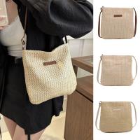 Bolso De Hombro De Paja Para Mujer Moda Verano Bolso Bandolera De Playa Vacaciones Compras Bolsos Mensajeros Para Mujer - details 0