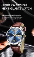 Reloj De Pulsera De Cuero Impermeable Para Hombre OLEVS Con Calendario Y Luz Luminosa Resistente Al Shock Moda Casual De Lujo - details 2