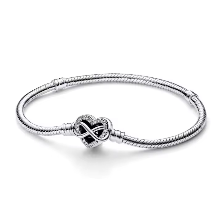 592645C01 - Pulsera Pandora Moments en plata de ley Cadena de Serpiente con Cierre Corazón Infinito Brillante Pandora 592645C01  Silver PANDORA - 1