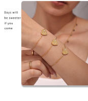 Encanto Joyas personalizadas para bodas, casamientos y festividades, cartas de amor con incrustaciones de circonitas, pulseras artesanales de acero inoxidable con temperamento chapado en oro real de 18 quilates, joyas que conservan el color. - details 9