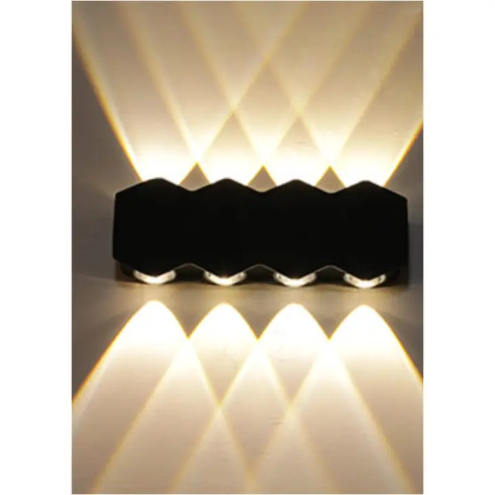 Lámpara de Pared LED 8 Luces para Exteriores E Interiores - Impermeable - Luz Blanca Cálida - Terraza y Jardín - Decoración Sala de Estar y Dormitorio - Sección A 1109 - 1