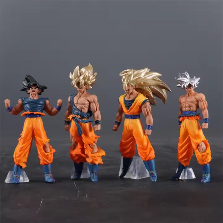 Set De 4 Figuras De Acción Dragon Ball Son Goku Super Saiyan PVC Estatua Colección Modelo Juguetes Regalos Para Adultos - 1