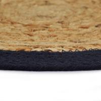 vidaXL Mantel individual redondo 4 uds yute algodón natural azul 38 cm - details 2