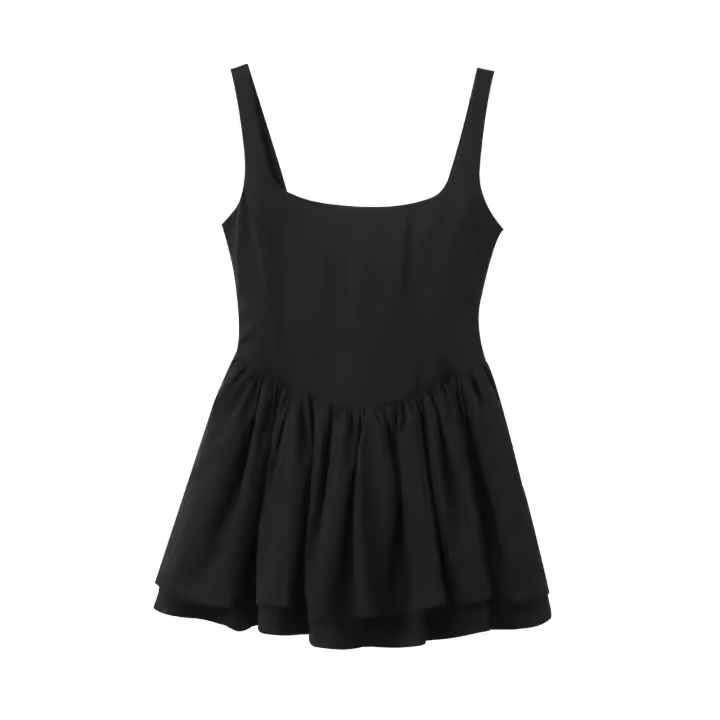 Vestido Mini De Noche Sin Mangas Para Mujer Estilo Chic De Club Fiesta Con Cuello Cuadrado Y Espalda Descubierta Polyester - 1
