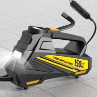 Bomba de aire portátil con cable para automóvil, inflador de neumáticos eléctrico mejorado de 12 V y 150 PSI, para motocicleta, bicicleta, bola, luz LED, compresor de aire para automóvil - details 0