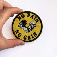 Parche De Algodón Bordado Inspiracional 'No Dolor No Ganancia' Para Fitness Y Levantamiento De Pesas Con Engrosado Y Sello De Bucle - details 5