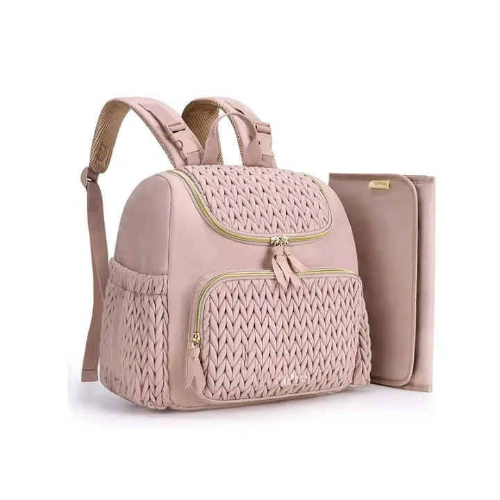 Bolsa de pañales para Mamá, mochipa para pañales, mochila para Mamá, mochila de viaje para Mamá, cambiador con bolsillo lateral MOV - 1
