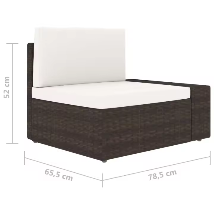 vidaXL Sofá seccional esquina reposabrazos izq. ratán sintético marrón - 1