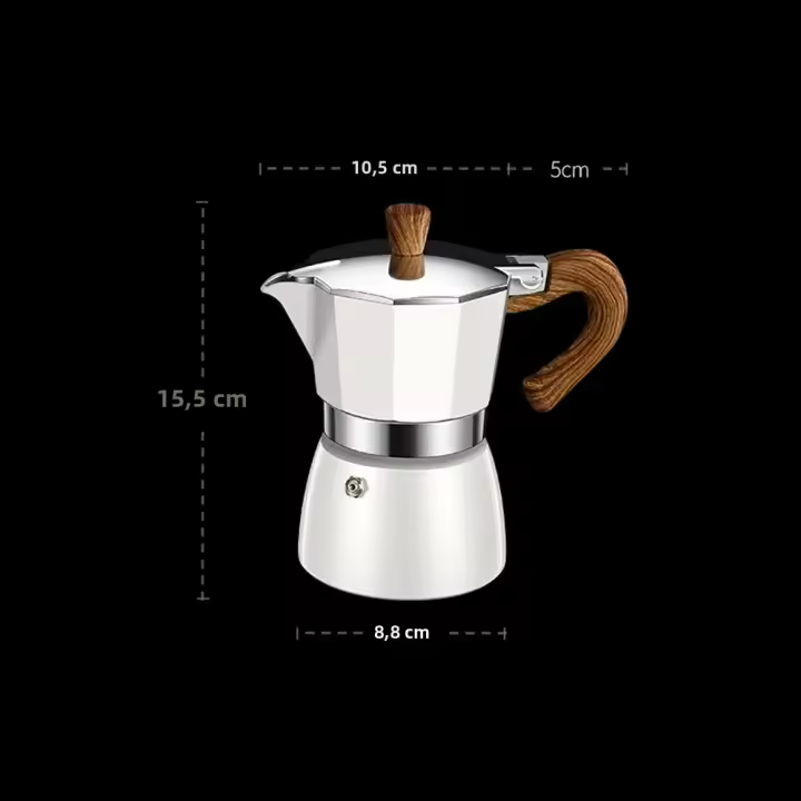 Taza De Espresso Vintage Con Manija De Madera Máquina Eléctrica Moka Italiana Portátil Herramienta De Café Clásica Para Cocina - 1