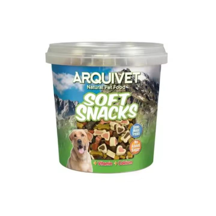 ARQUIVET SNACKS HUESITOS Y CORAZONES MIX PARA PERROS. Aperitivo premium para tu perro con seis deliciosos sabores como pollo, buey, pollo y salmón en forma de huesitos y corazones - 1